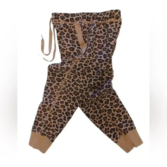 Poppy & Peonies Cheetah Print Cropped Joggers Sweat Pants Size Small - Picture 5 of 11